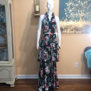 Alex Marie Ruffle Tier Floral Maxi Dress size 6